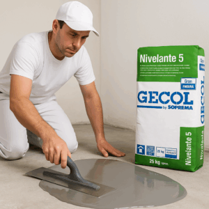 GECOL Nivelante 5 – Le mortier fibré autolissant rapide pour des sols intérieurs parfaitement