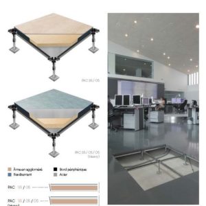 Gamaflor PAC 35/05 – Plancher technique surélevé non revêtu  Haute densité et structure acier galvanisé – Polygoup