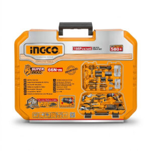 INGCO Set 166 pièces – Visseuse à percussion 66 Nm – Pack complet